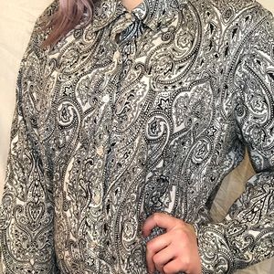Paisley print oversized button up